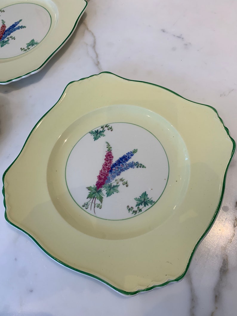 Royal Denby Yellow Larkspur Square Plates Etsy