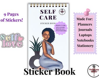 Self-Care Sticker Book |Self-Love| African American Stickers| |Black Girl Stickers|Planner Stickers|Journaling Stickers|Sticker Sheets
