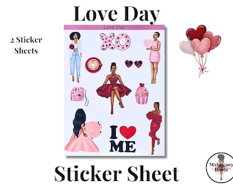 Black Love Sticker Sheets | African American Planner Stickers