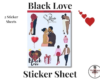 Black Love Stickers | African American Couple Planner Decals
