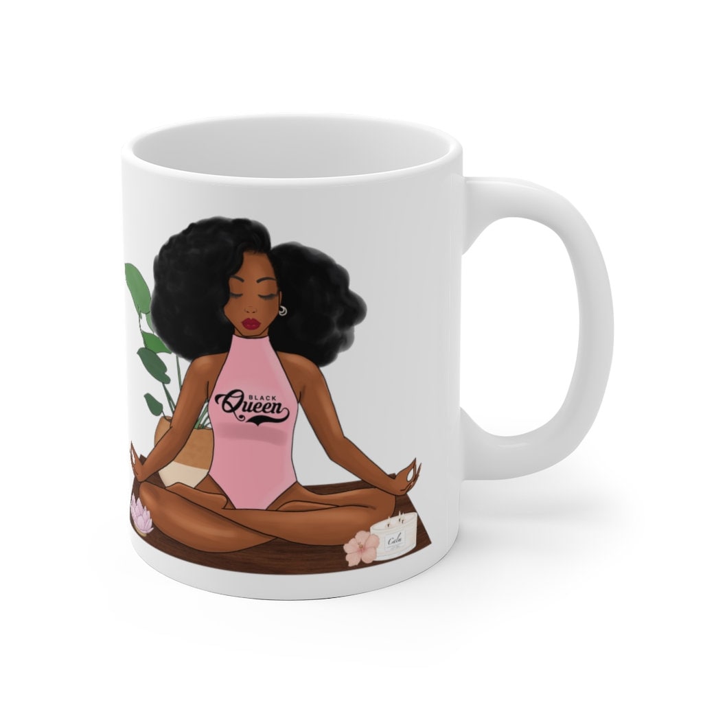 Black Women Yoga Mug