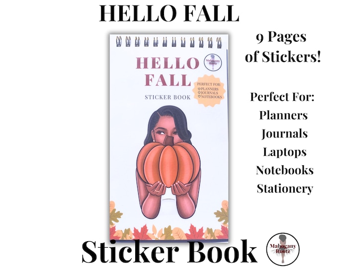 Hello Fall Sticker Book |Autumn| African American Stickers| |Black Girl Stickers|Planner Stickers|Journaling Stickers|Sticker Sheets