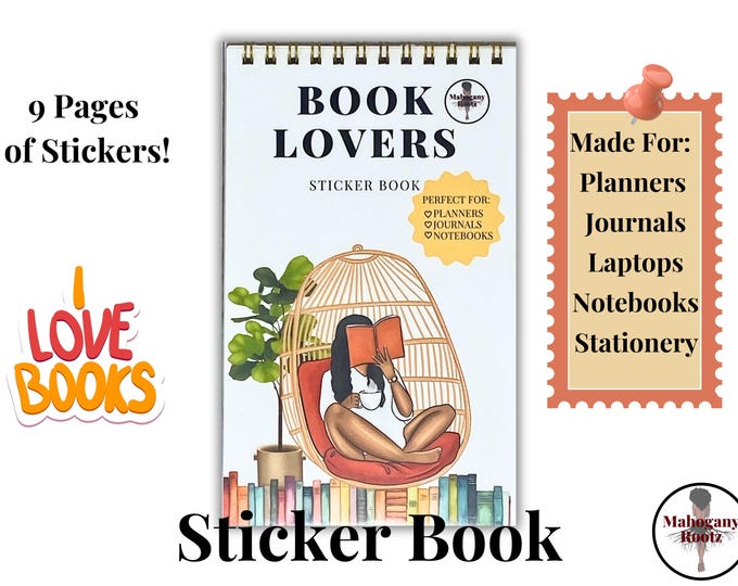 African American Book Lovers Sticker book|Love to Read|Black Girl Stickers|Planner stickers|Books|Reading Stickers|Journaling