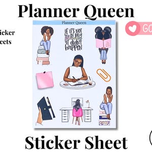 Planner Queen Stickers |Planner Babe|To Do List| African American Stickers| |Black Girl Stickers|Planner Stickers|Journaling Stickers