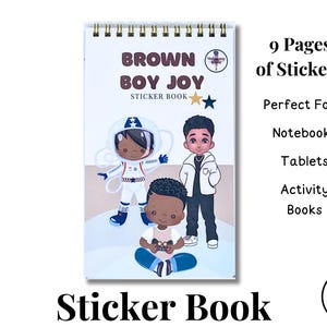 Brown Boy Joy Sticker Buch |African American Stickers| |Schwarze Jungen Aufkleber|Notizbuch Aufkleber|Notizbuch Aufkleber|Sticker Blätter
