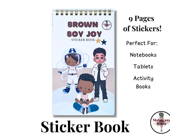 Brown Boy Joy Sticker Book |African American Stickers| |Black Boy Stickers|Planner Stickers|Notebook Stickers|Sticker Sheets