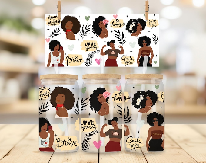 Black Girl Magic 16 oz Glass Tumbler