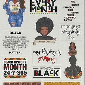 Black History Month Stickers|African American|Black Girl Stickers|Black History Planner Stickers|Sticker Sheets