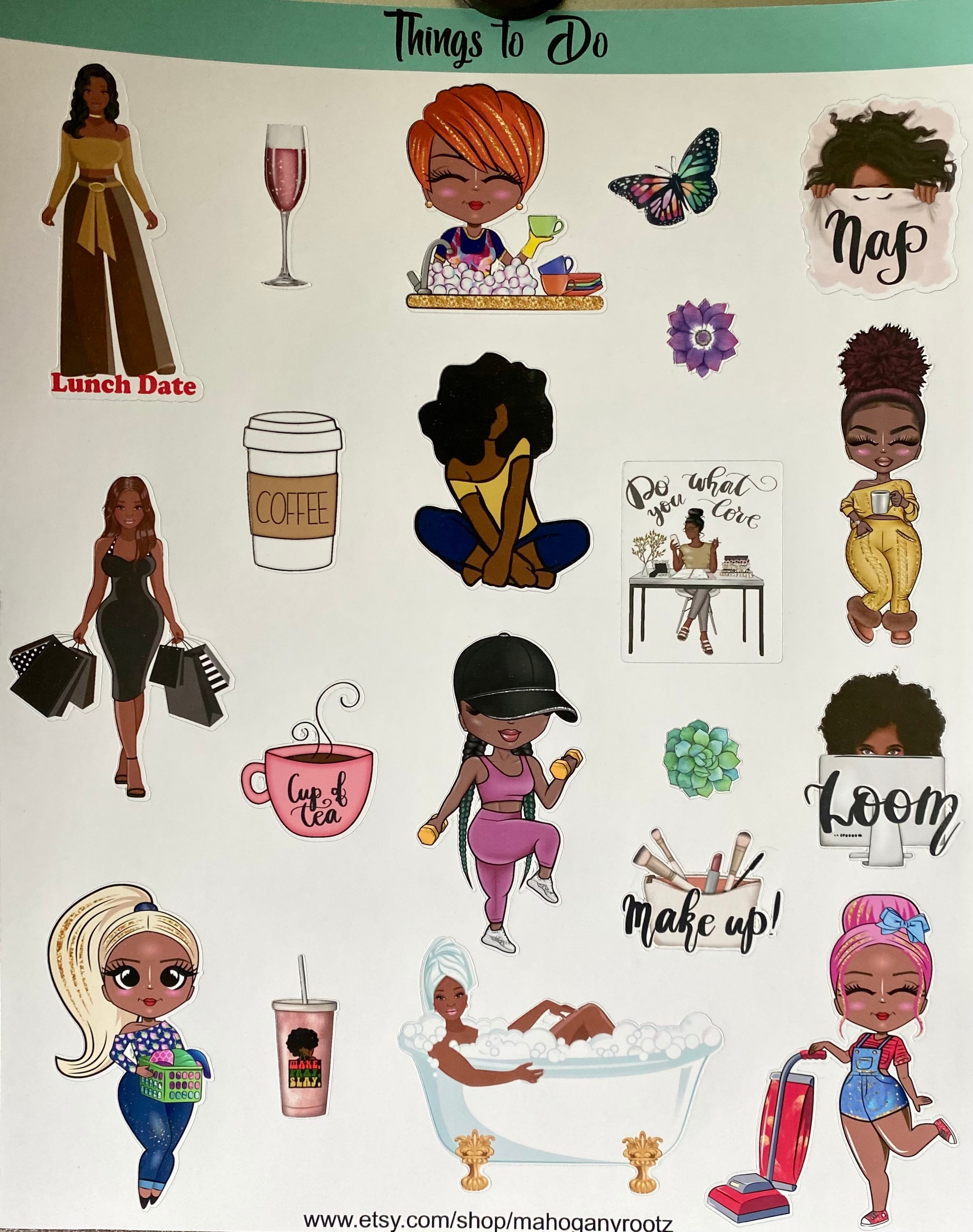 Sistas, BFF's, African American Planner Stickers, 2-pcs, Girly Sticker –  PatchPartyClub