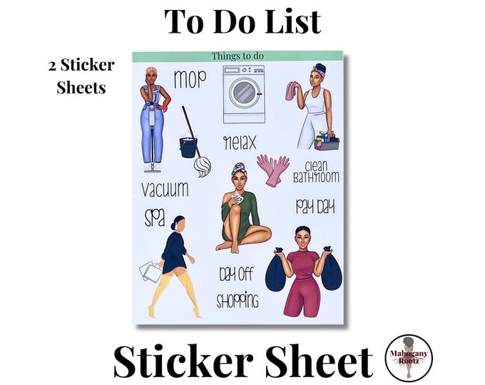 Black Girl Magic Planner Stickers: To-Do List, Journaling, African American Stickers