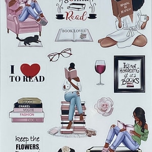 African American Book Lovers Bundle|Love to Read|Black Girl Stickers|Planner stickers|Books|Reading Stickers|Decals