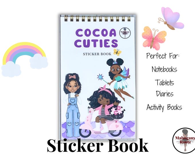 Cocoa Cuties Sticker Book |African American Stickers| |Black Girl Stickers|Planner Stickers|Notebook Stickers|Sticker Sheets