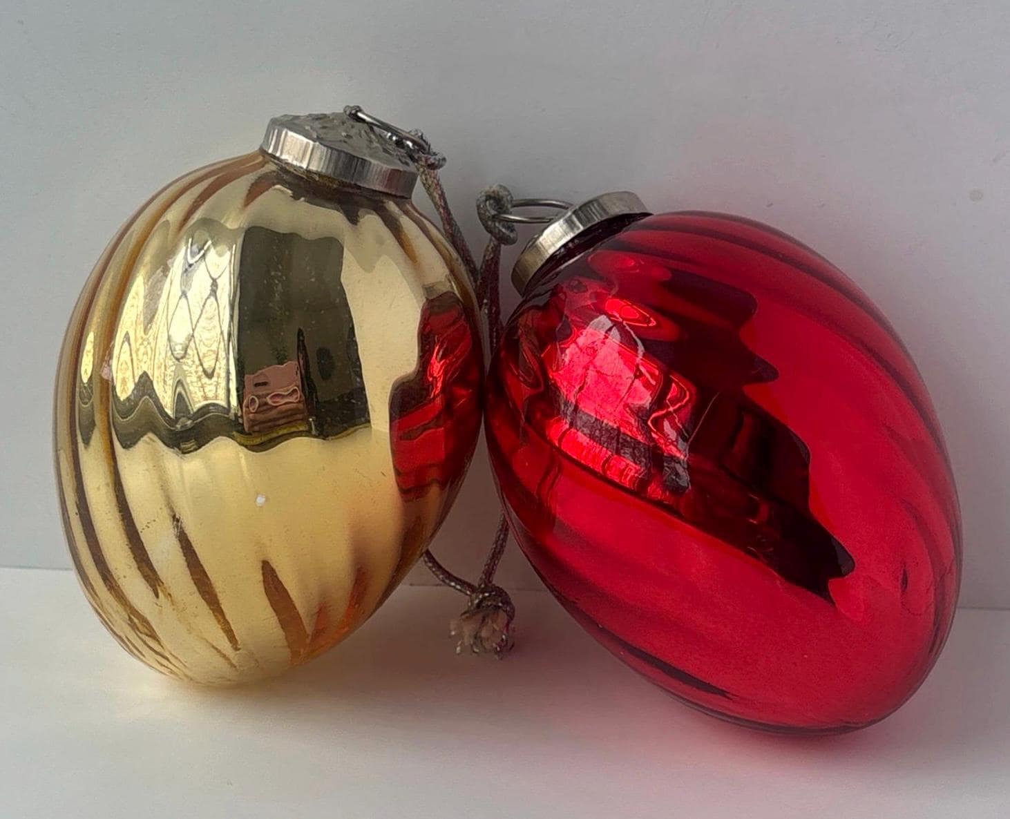 Ancienne Boule De Noël En Verre églomisé Mercurisé - 1900, Diamètre 7,5 Cm