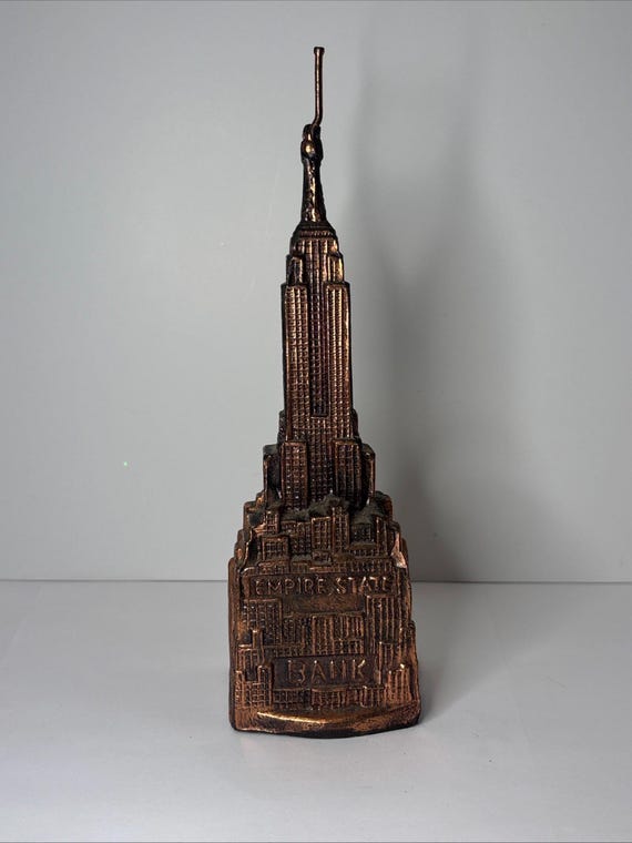 Vintage Empire State Building Metal Bank – Copper Tone NYC
