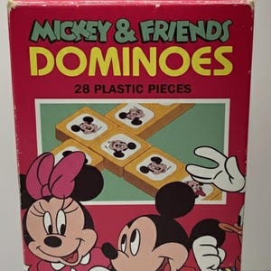Vintage Walt Disney Mickey Mouse & Friends 28 Piece Dominoes Set - Minnie Goofy