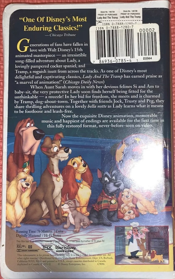 Walt Disney's Masterpiece Lady and the Tramp VHS Video Tape SEALED