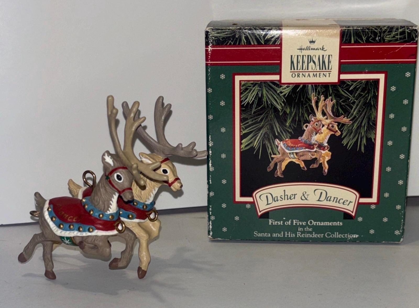 1992 Hallmark Santa Reindeer Ornaments - Etsy