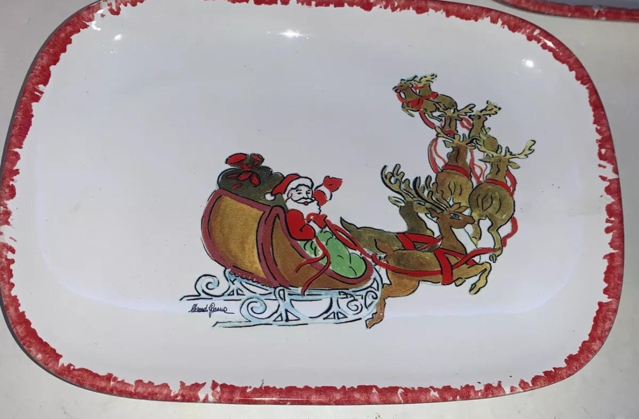 2 Ceramiche セラミック クリスマス サンタ そり トナカイ