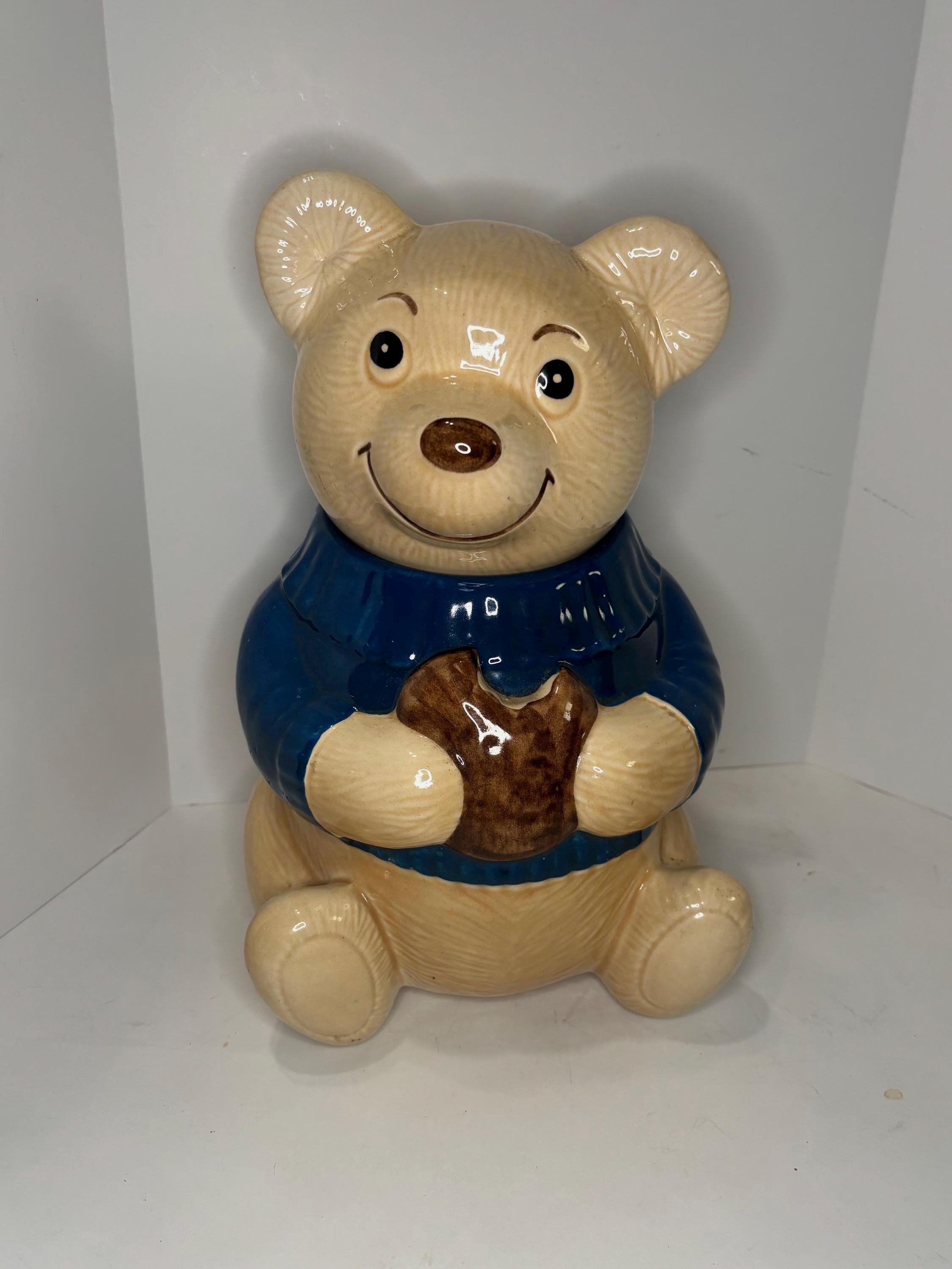 Vintage Metlox Poppytrail Teddy Bear Cookie Jar, Retro Kitchen