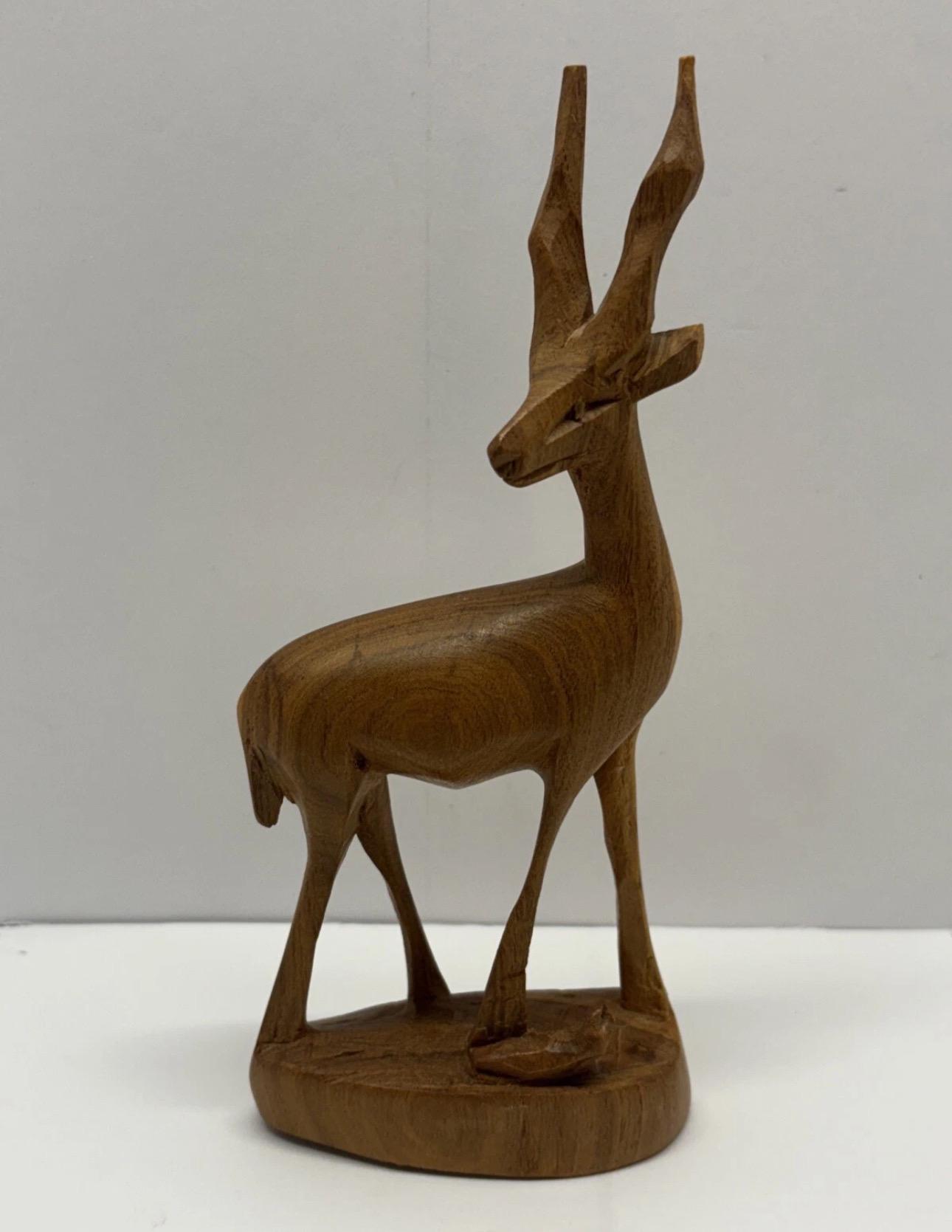 Vintage Hand Carved Wooden Gazelle Antelope Figurine 7” - Etsy