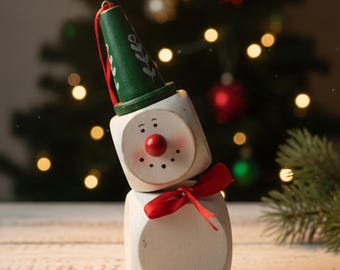 TJ Carver スノーマン リアルウッドカービング クリスマスホリデー