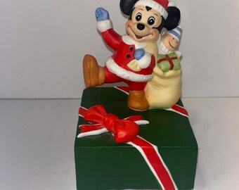 Vintage Mickey Mouse Music Box By Schmid Plays Here Comes Santa Claus