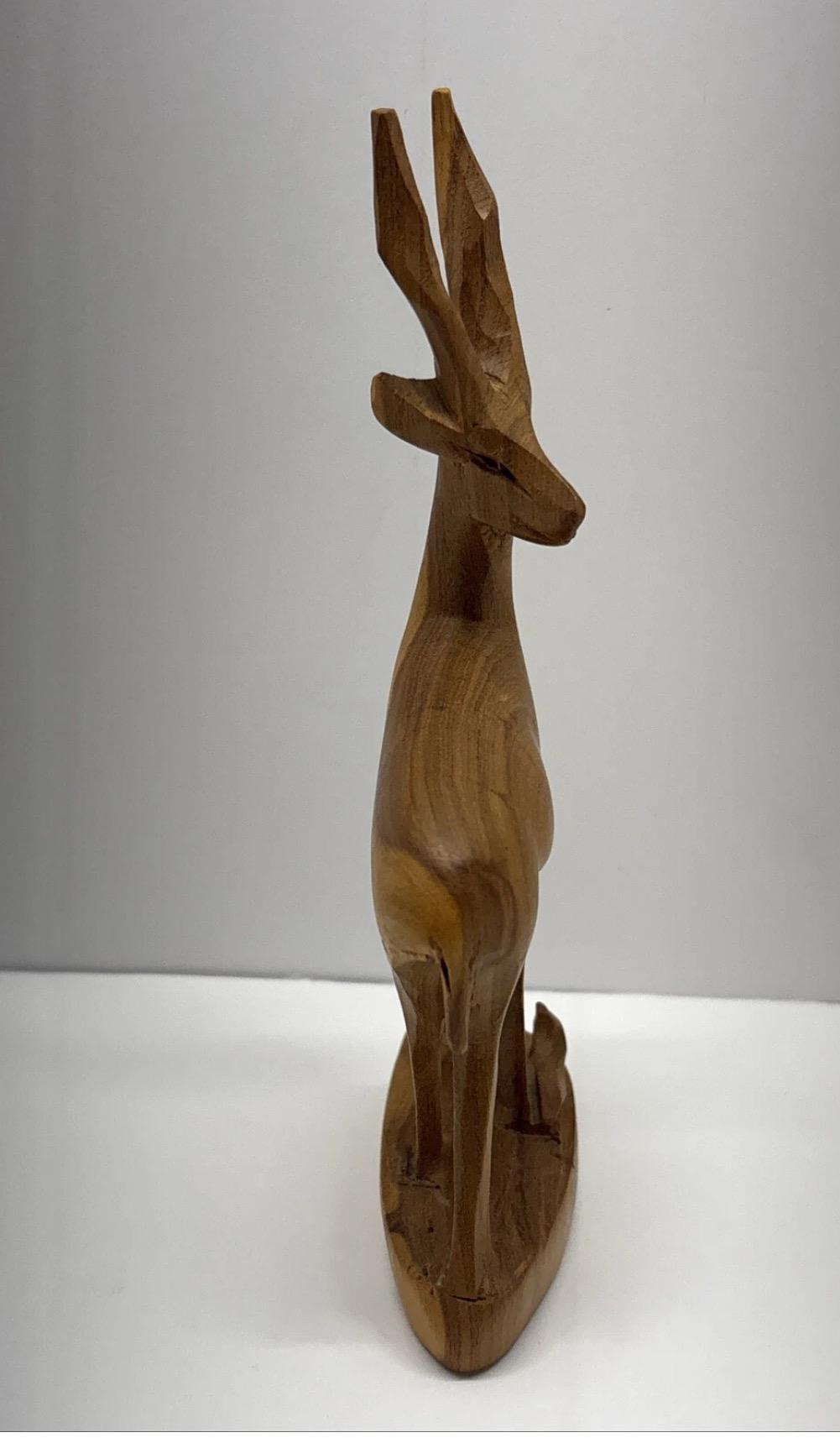 Vintage Hand Carved Wooden Gazelle Antelope Figurine 7” - Etsy