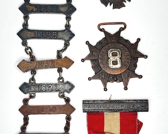 Antique 1888-1908 NY National Guard 8th Infantry Spanish American War Medals