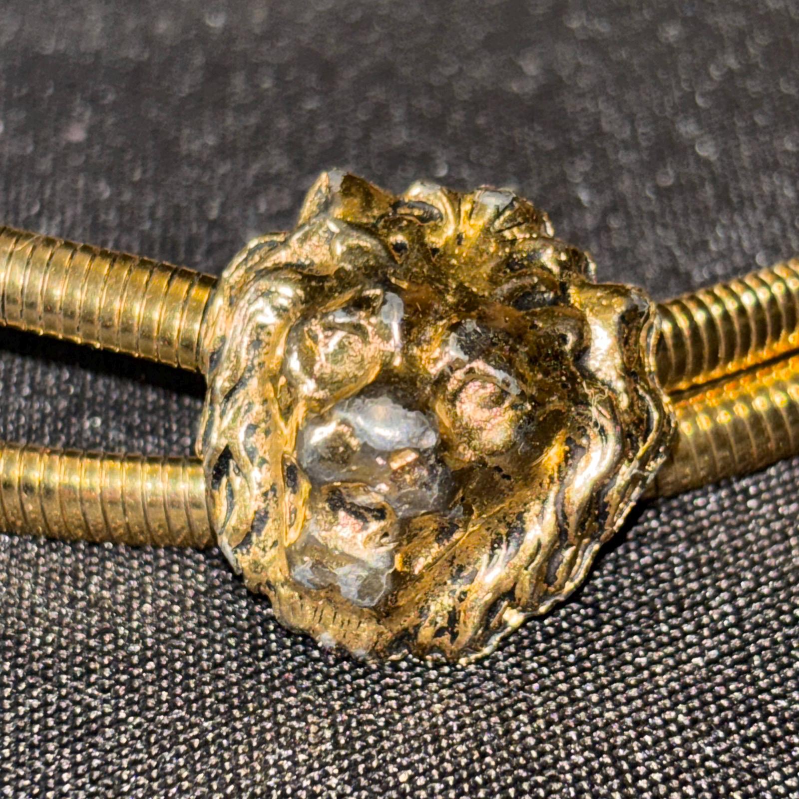 Vintage Accessocraft NYC Lion Head Gold Tone Stretch Belt - Etsy display picture 2