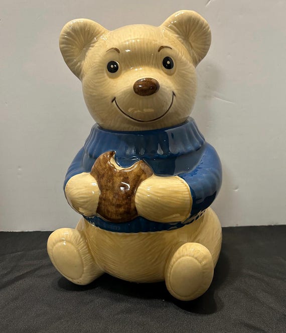 Vintage Metlox Poppytrail Teddy Bear Cookie Jar, Retro Kitchen