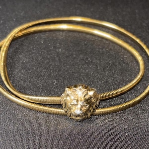 Vintage Accessocraft NYC Lion Head Gold Tone Stretch Belt - Etsy display picture 3