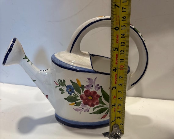 Floral Watering Can (hand-painted, Portugal) Signed RCCL 831