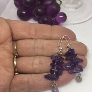Purple amethyst earrings, natural stone earrings , gemstone earrings , purple love