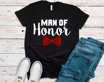 Camiseta de casamento para homem de honra: presente para padrinho de casamento
