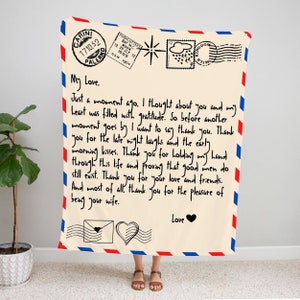 Regalo de manta personalizado para esposa / A mi esposa manta / manta de carta regalo personalizado / regalo del día de San Valentín / regalo de boda / regalo de mamá