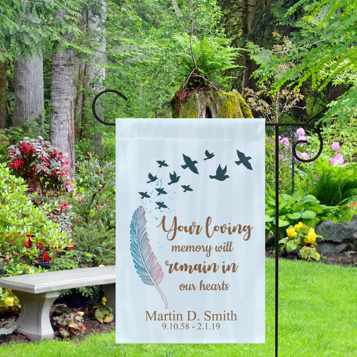 Personalized Memorial Garden Flag Sympathy Gift Cemetery Etsy UK