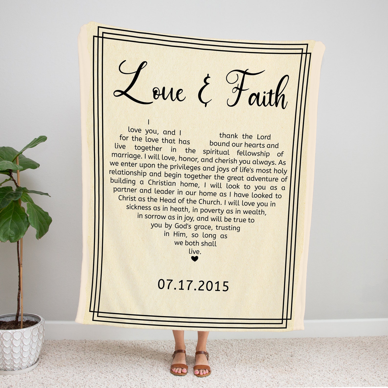 Wedding Vows Blanket Mr and Mrs Personalized Blanket His Etsy