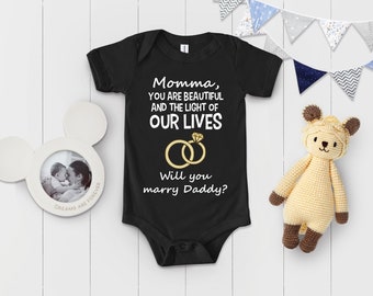 Mom Will You Marry My Daddy Bodysuit Baby Wedding Outfit, Bridal Party Shirts, Kids Proposal Outfit, engagement shirt, will you marry me