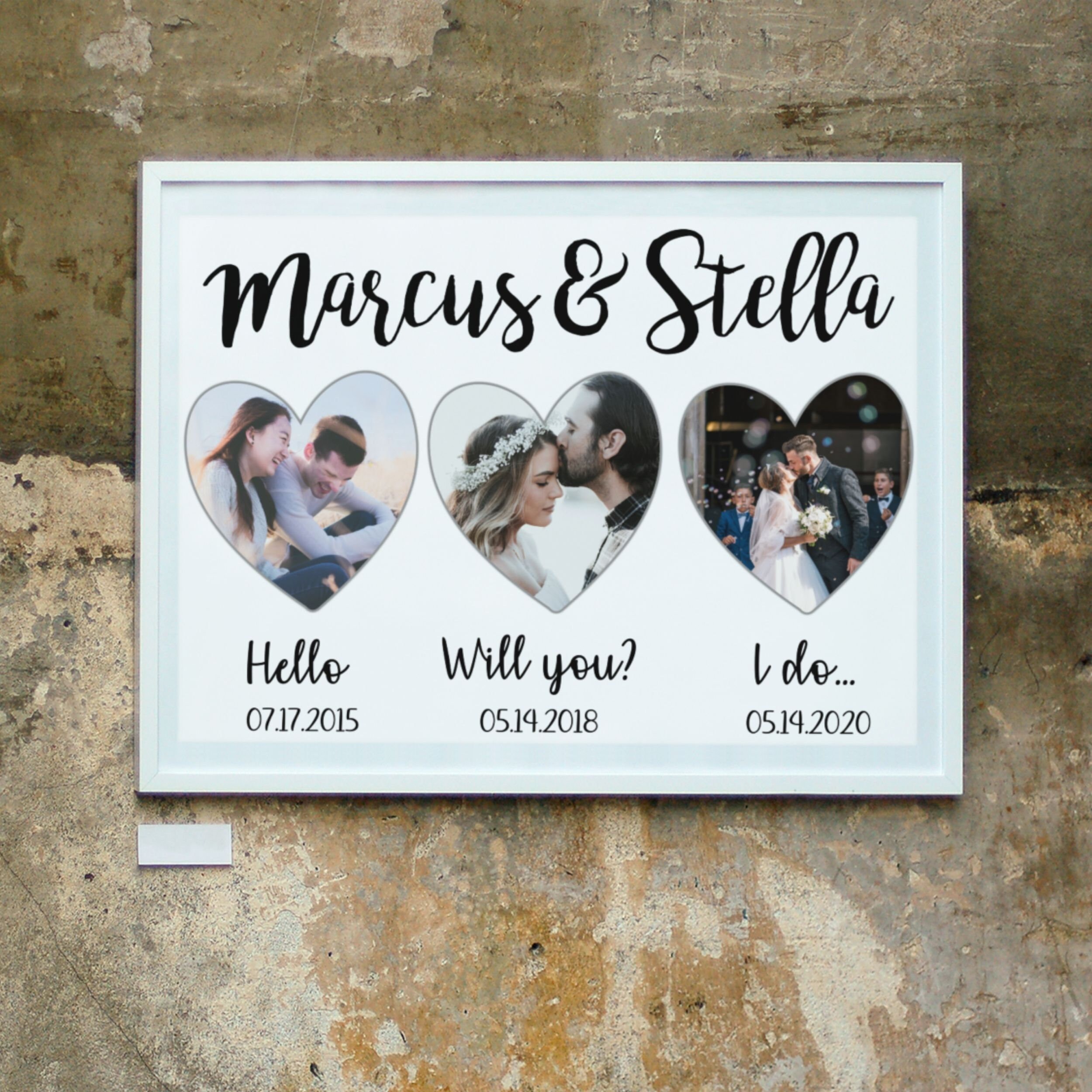 Love Story Anniversary Gift | Custom Framed Wall Art | Our Love Story Sign | Custom Photo Frame | Custom Picture Frame | Personalized Gift