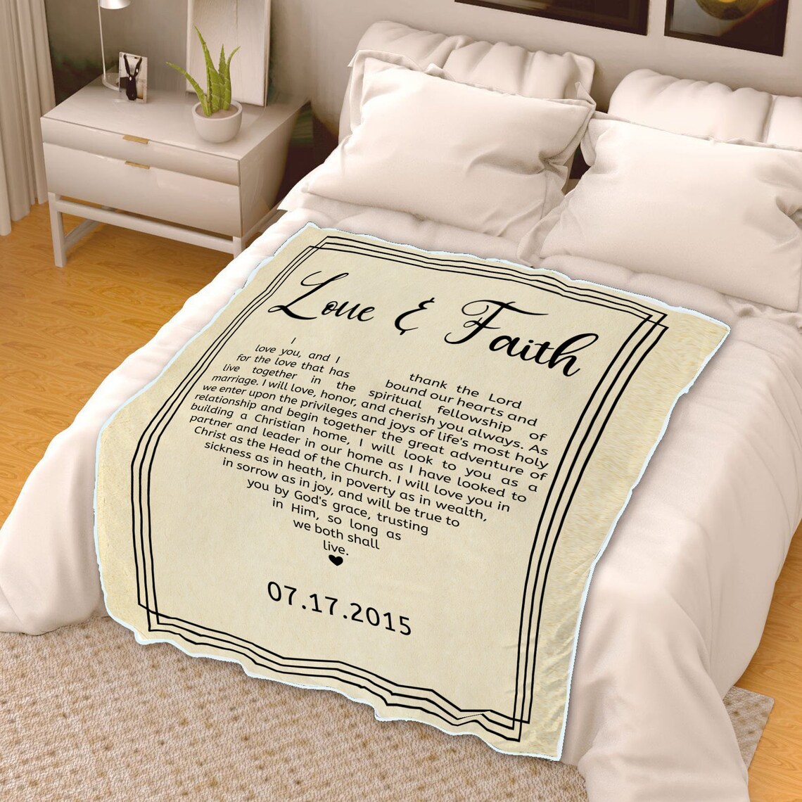 Wedding Vows Blanket Mr and Mrs Personalized Blanket His Etsy