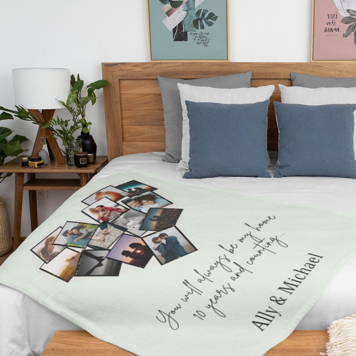 Picture Blanket Custom Blanket Photo Collage Picture Etsy