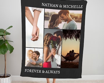 Personalized Picture Blanket, Custom Anniversary Gift For Husband and Wife, Photo Blanket Gift, Custom Couple Blanket, Custom Gift