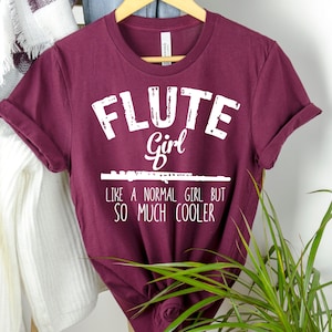 Flöjtflicka-T-shirt: Rolig musikinstrumentgåva