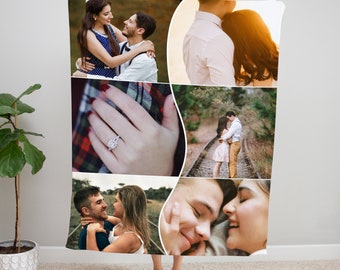 Personalized Picture Blanket | Custom Couple Blanket | Custom Anniversary Gift For Husband and Wife | Photo Collage Blanket | Custom Gift
