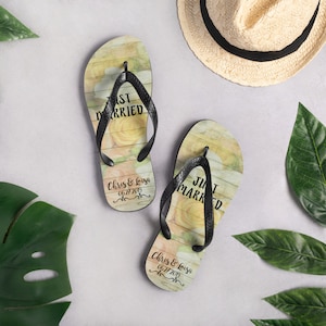 Just Married Wedding Slippers | Wedding Bridal Slippers | Bridesmaid Slippers | Rustic Wedding Custom Slippers
