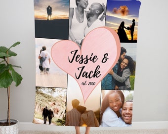 Custom Anniversary Gift For Husband and Wife | Personalized Picture Blanket | Photo Blanket Gift | Valentines Day Gift | Custom Gift