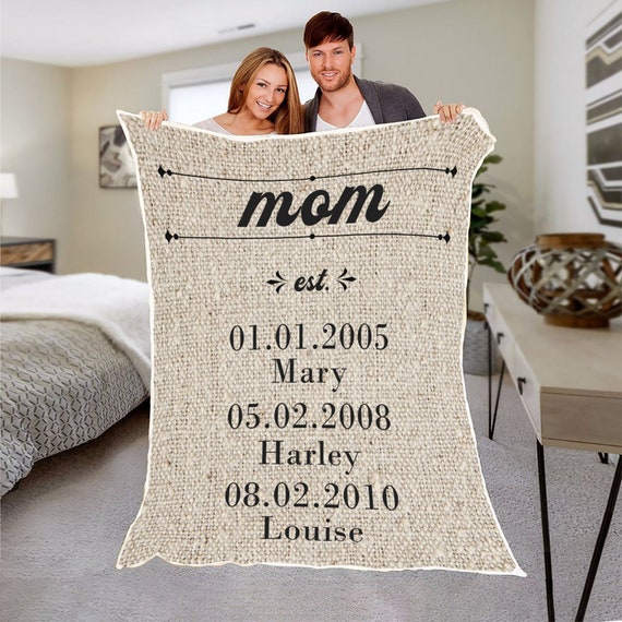 Custom Name Mom Fleece Blanket Custom Name Blanket Mother s Day