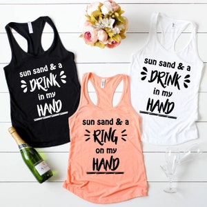 Brautjungfer Tank Top: Sun Sand Ring, Junggesellinnenabschied Shirts