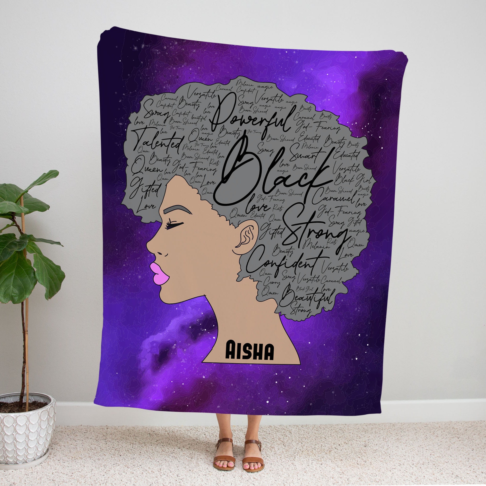 Personalized Black Woman Blanket Custom Name African Etsy UK