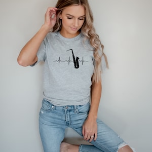 Saxophone Heartbeat Shirt | Saxophone Shirt | Musicians Shirt | Saxophone Music Shirt | Introvert Shirt | Saxophone Player